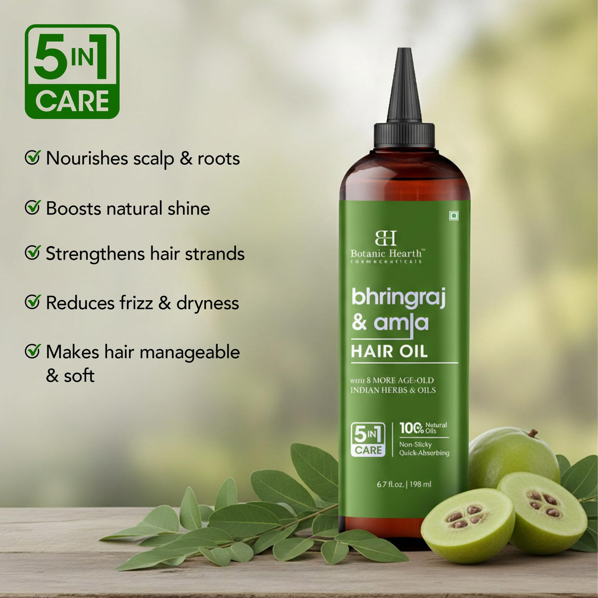 Botanic Hearth hair oil on frizzy hair showing improved manageability