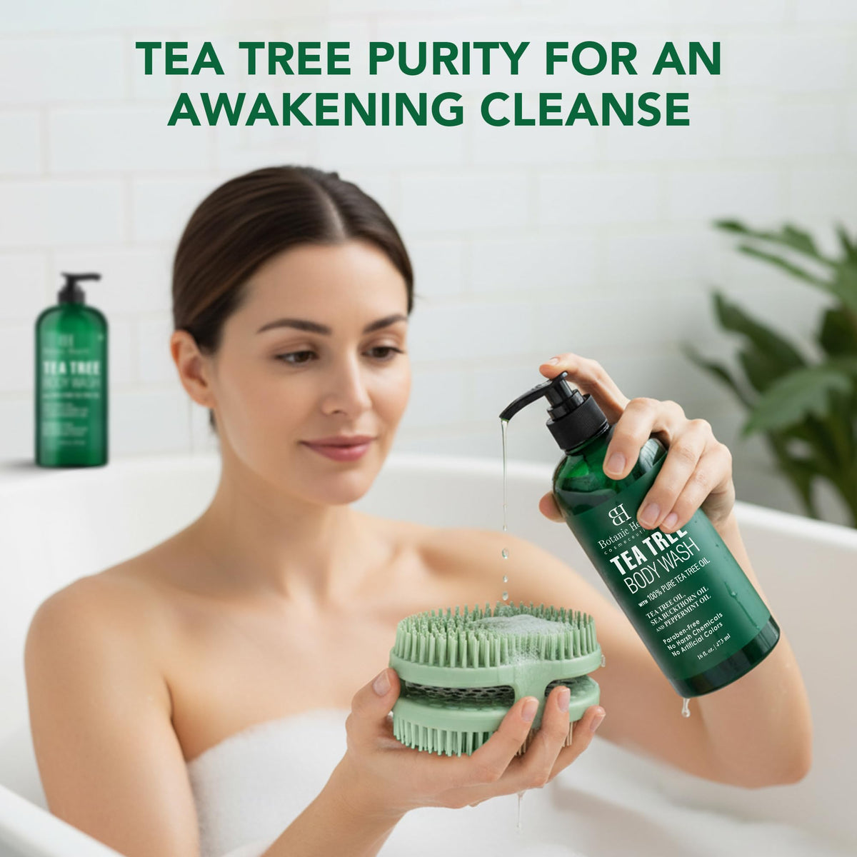 Botanic Hearth paraben-free label emphasizes gentle, sulfate-free cleansing.