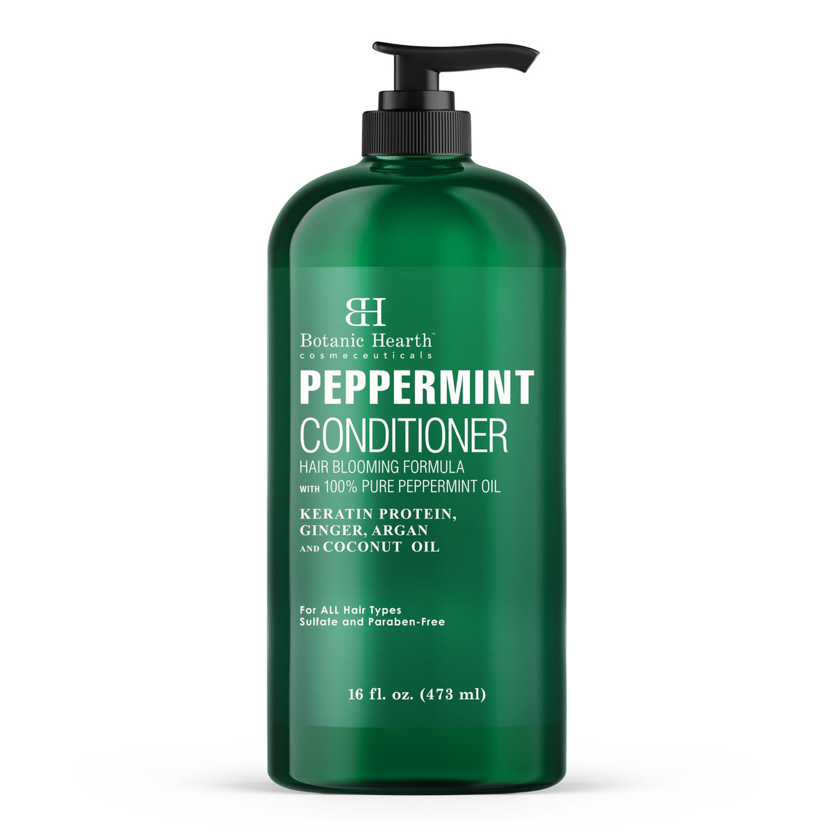 Botanic Hearth Peppermint Conditioner bottle shows volumizing formula for dry hair