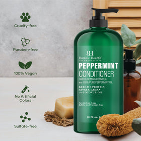 Ingredients label of Botanic Hearth Peppermint Conditioner reveals keratin and argan oil