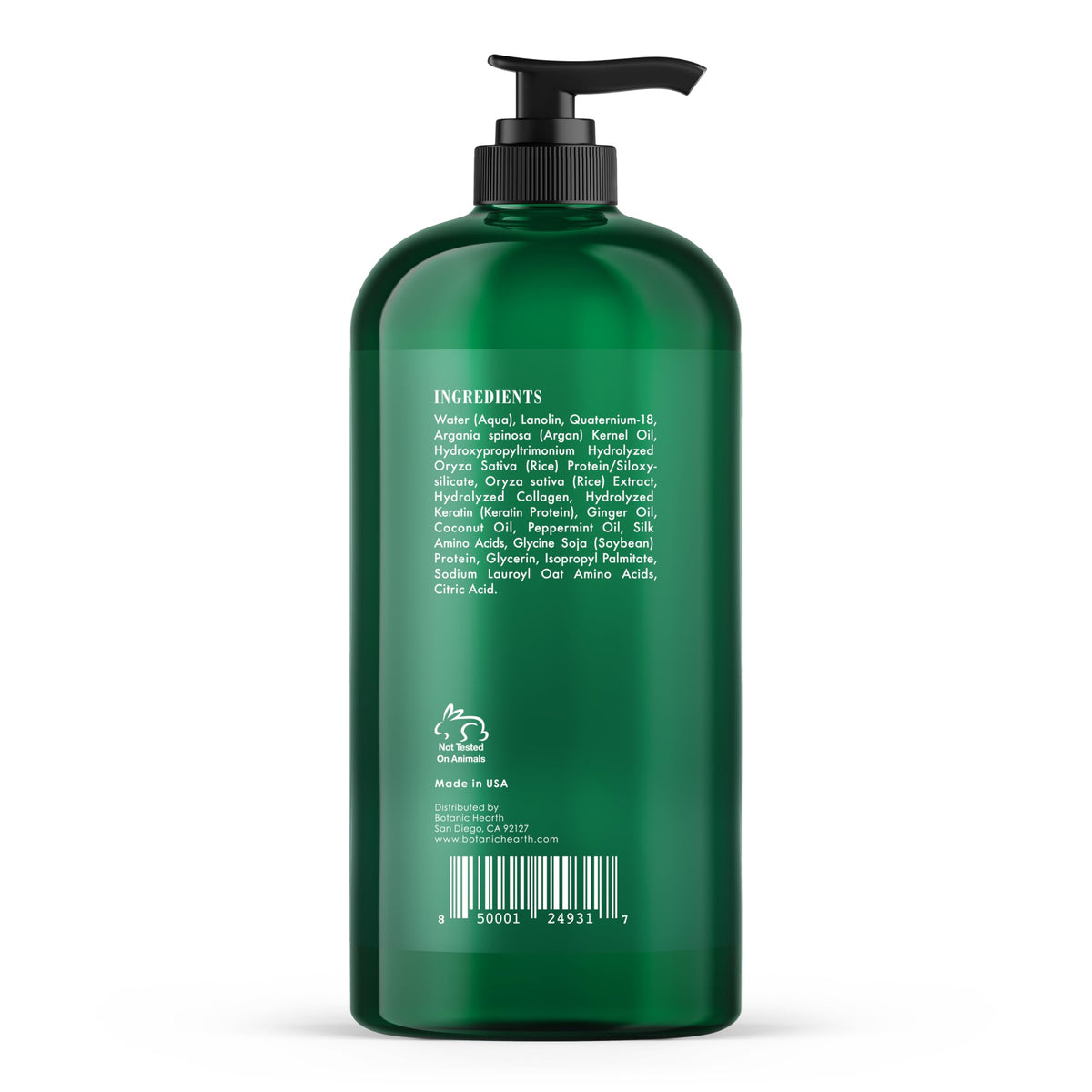 Pour of Botanic Hearth Peppermint Conditioner demonstrates cooling mint blend for scalp refresh