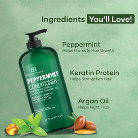 Wet hair with Botanic Hearth Peppermint Conditioner for detangling and shine
