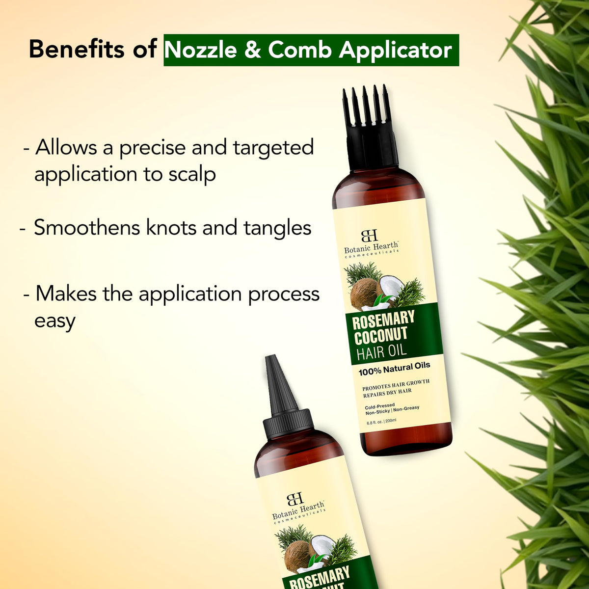 Botanic Hearth Rosemary Biotin Oil rosemary closeup highlights natural scent and nourishment.