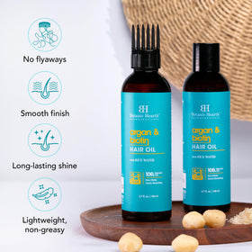 Botanic Hearth Argan & Biotin Oil on scalp for nourishment