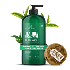 Botanic Hearth Tea Tree Body Wash bottle for a refreshing cleanse.