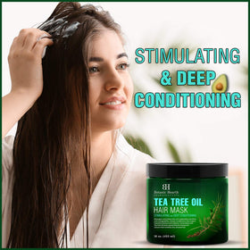 Ingredients like keratin, collagen, and coconut oil in Botanic Hearth Hair Mask.