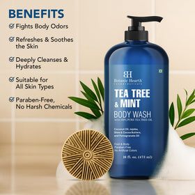 Botanic Hearth tea tree oil close-up highlighting natural ingredients