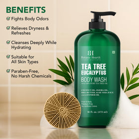 Botanic Hearth Tea Tree Oil close-up showing natural ingredients.