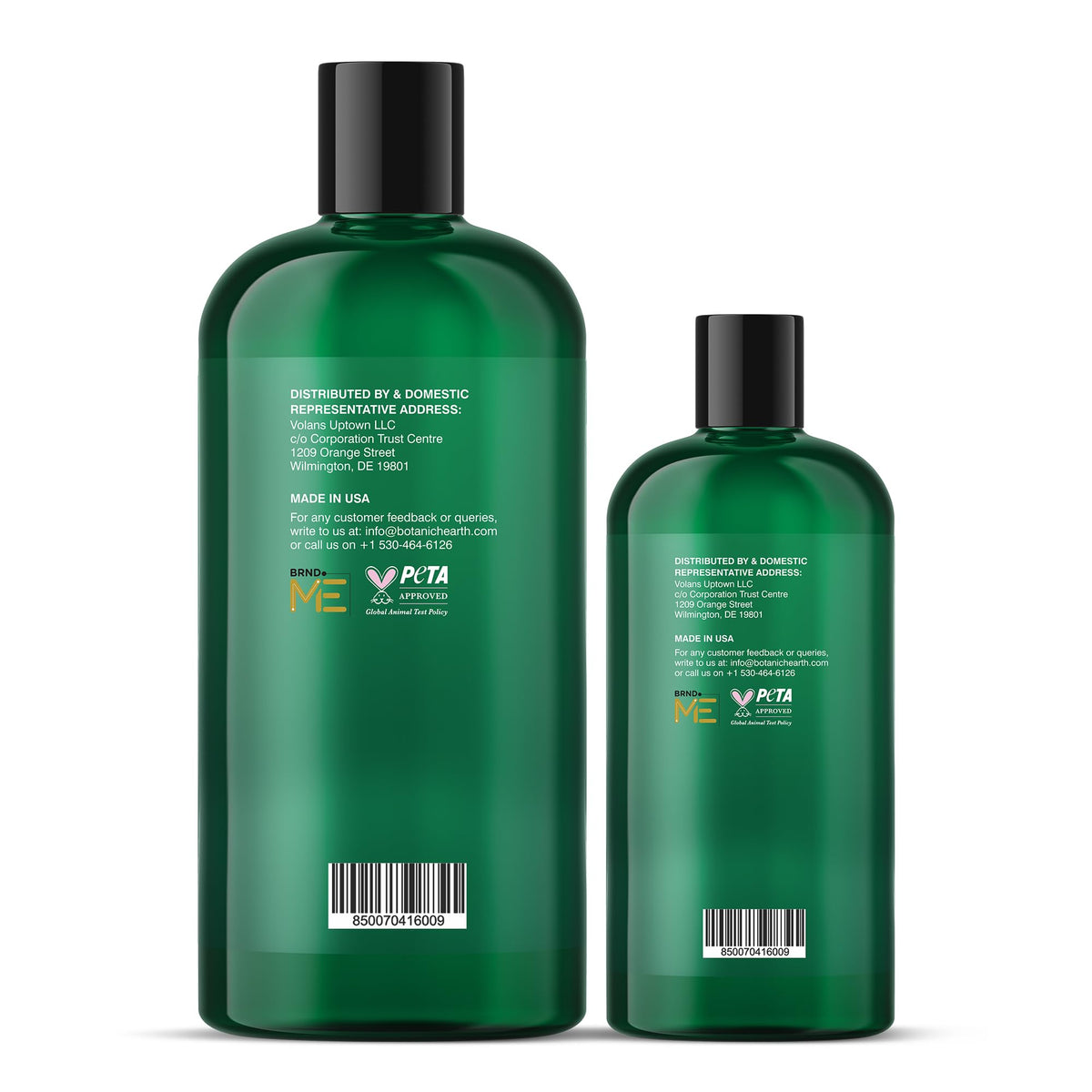 Botanic Hearth Tea Tree Shampoo splash bottle demonstrates gentle, sulfate-free cleansing.