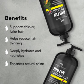 Botanic Hearth thickening shampoo closeup shows volume boost