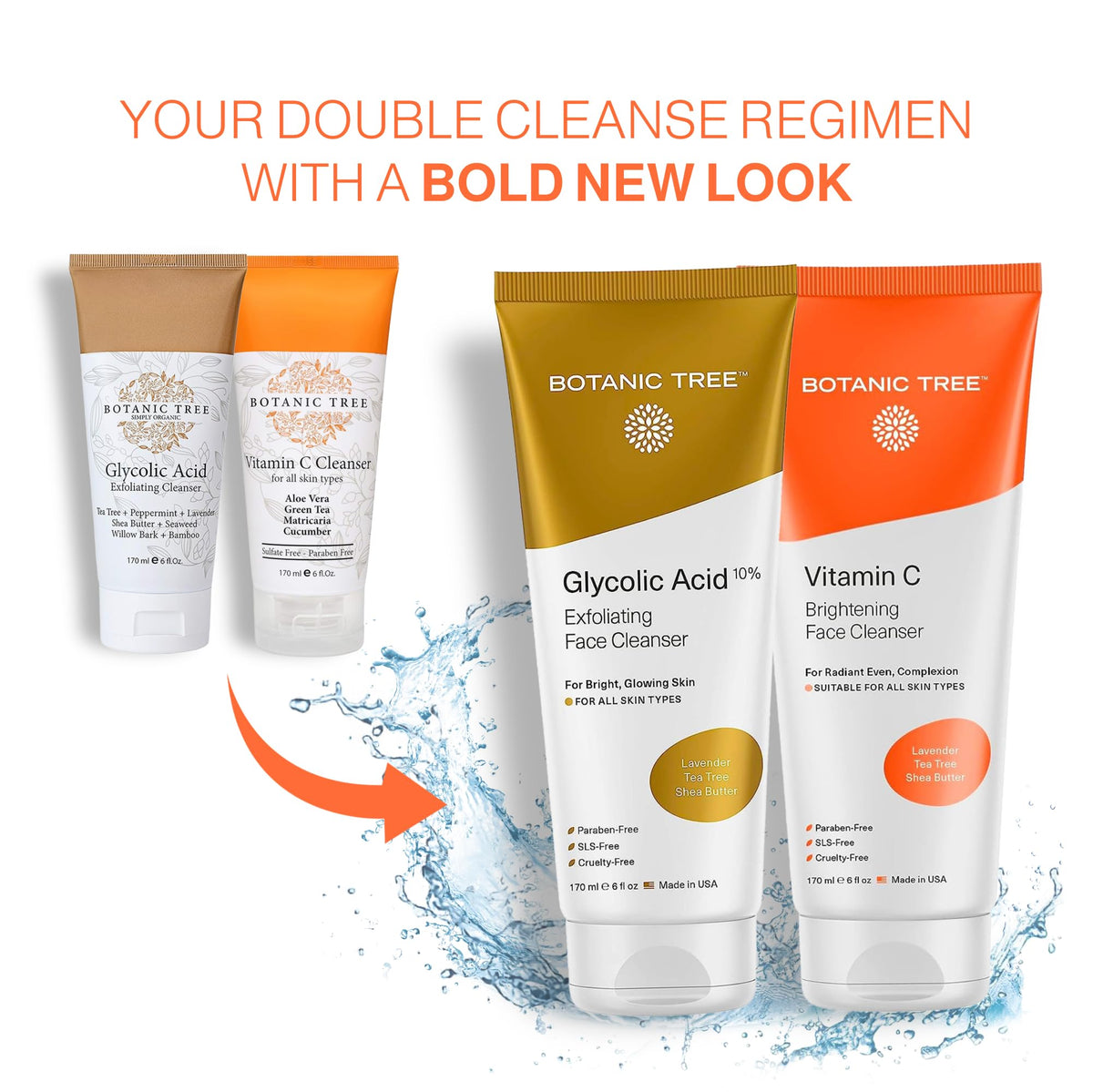 Botanic Tree face wash in use during morning routine for refreshed skin.