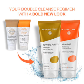Botanic Tree face wash in use during morning routine for refreshed skin.