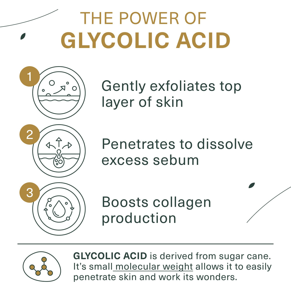 Botanic Tree Glycolic Face Wash ingredients close-up; tea tree supports balanced skin.