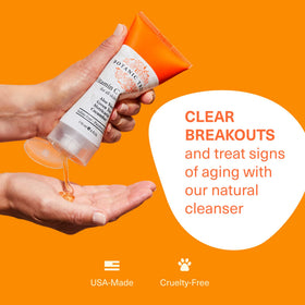 Botanic Tree Vitamin C Face Wash massaged onto skin during routine.
