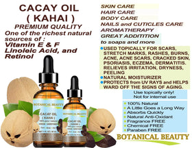 Botanical Beauty CACAY Oil Amazon origin promotes wild-harvested goodness.