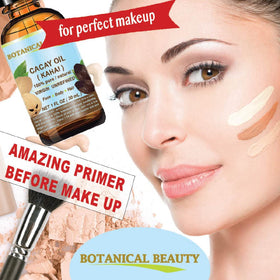 Botanical Beauty CACAY Oil face application demonstrates hydration without heaviness.