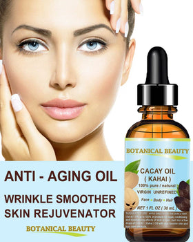 Botanical Beauty CACAY Oil ingredients list emphasizes natural nutrients and vitamins.