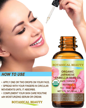 Skin use: Botanical Beauty Camellia Seed Oil for hydration and tone balance