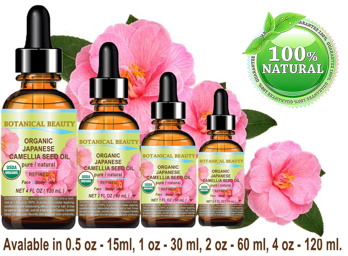 Unscented bottle of Botanical Beauty Camellia Seed Oil for sensitive skin