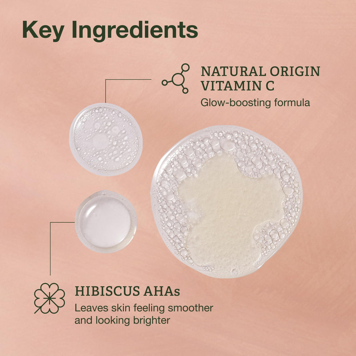Close-up texture of Botanics Vitamin C Serum with lightweight, silky finish.