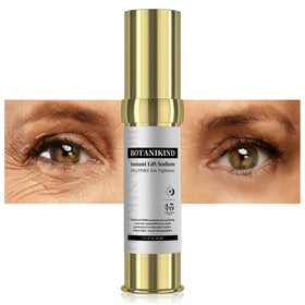 Botanikind 15S Eye Tightener being applied for instant lift and smoothness around the eyes