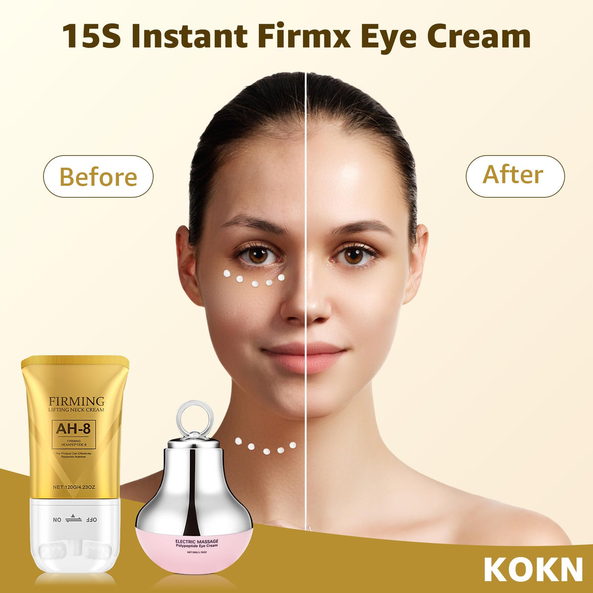 Botanikind AH-8 application demonstration for neck and eye areas