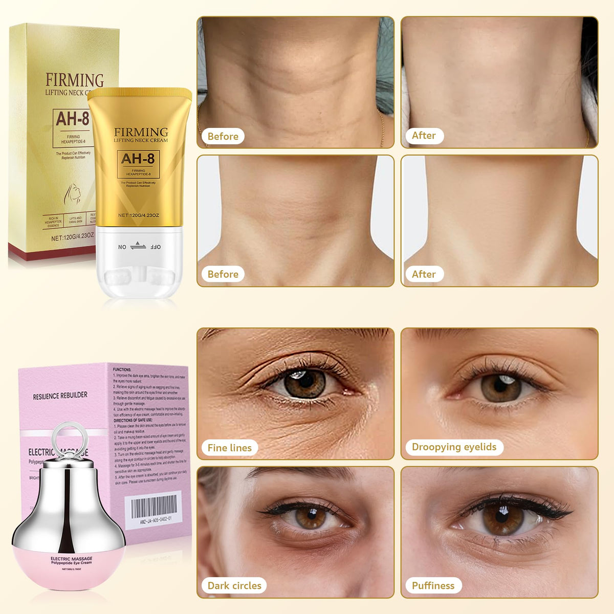 Botanikind AH-8 roller massage reducing puffiness around neck