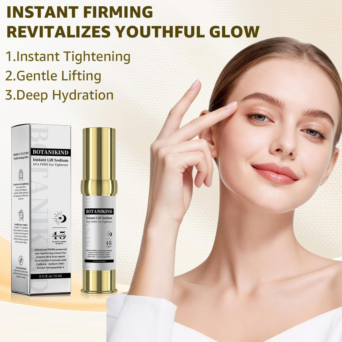 Botanikind eye puffiness reduction cream brightens tired eyes for a refreshed look