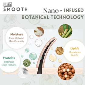 Botanist Keratin Care bottle scene showcases shine and refined strand texture.