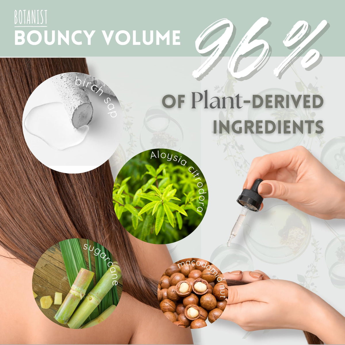 Botanist Keratin close-up highlighting glossy, frizz-resistant strands