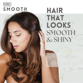 Botanist Moisturizing Conditioner bottle pour shows frizz control and smooth detangling.
