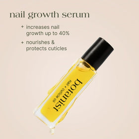 Botanist Nails Top Coat bottle promotes longer wear.