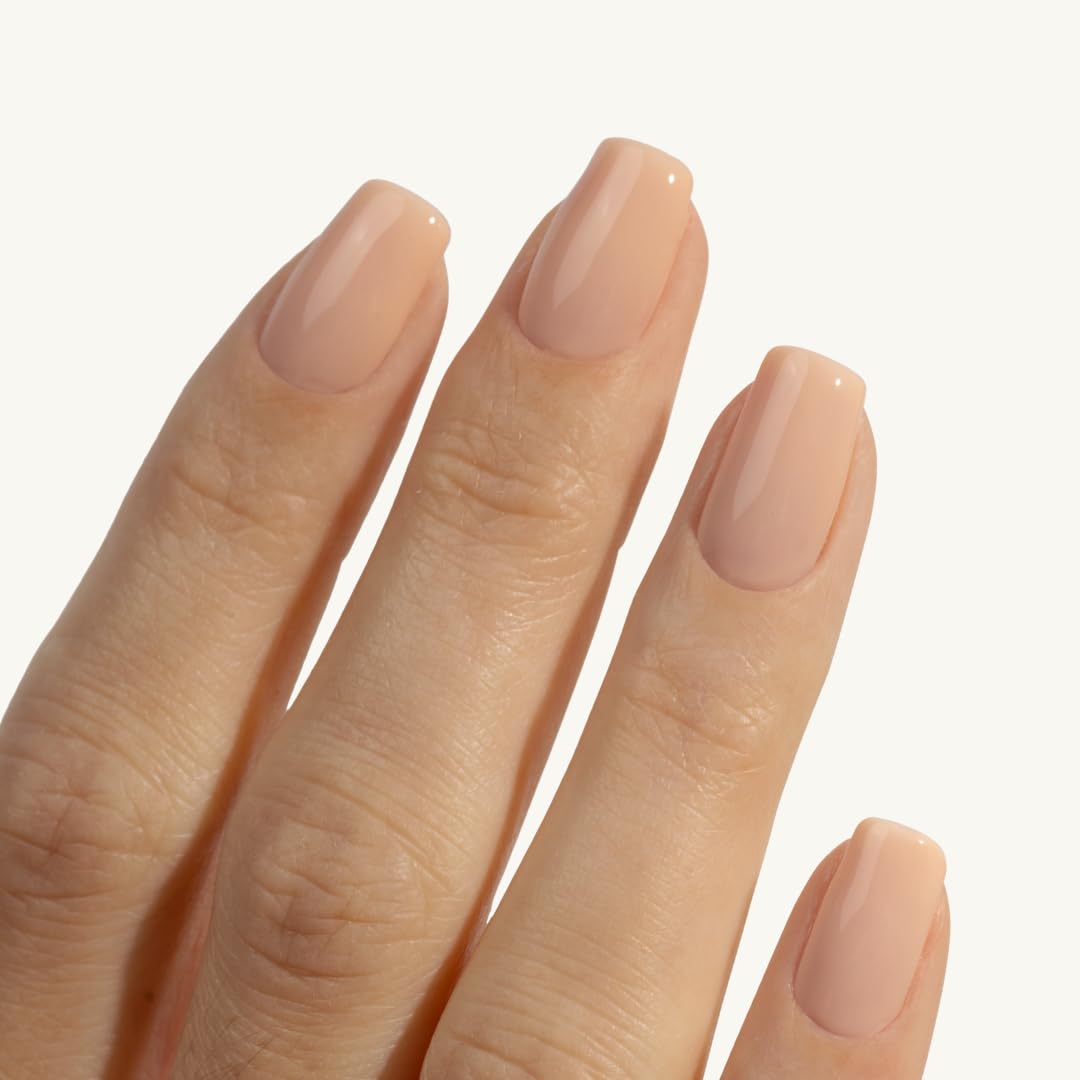 Botanist Nails The Shield top coat adds a clear, glass-like shine without UV.