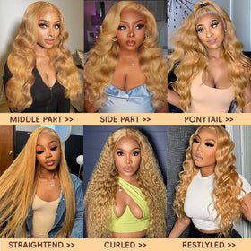 Boumon virgin Brazilian hair 30-inch wig with body wave texture for versatile styling.