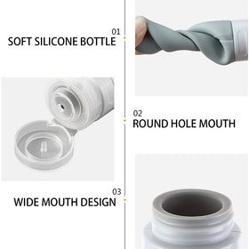 Bouti1583 durable silicone bottles resist punctures on trips.