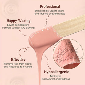 Bouvetan waxing beads for facial, bikini, and Brazilian applications.