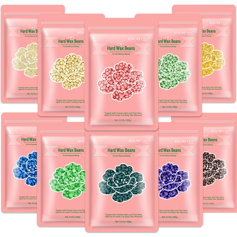 Bouvetan hard wax beads 2.2 lb pack—color variety for a personalized waxing session.