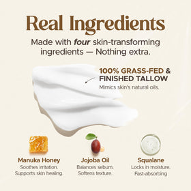 BOVEA balm texture scoop reveals creamy moisture for face and body.