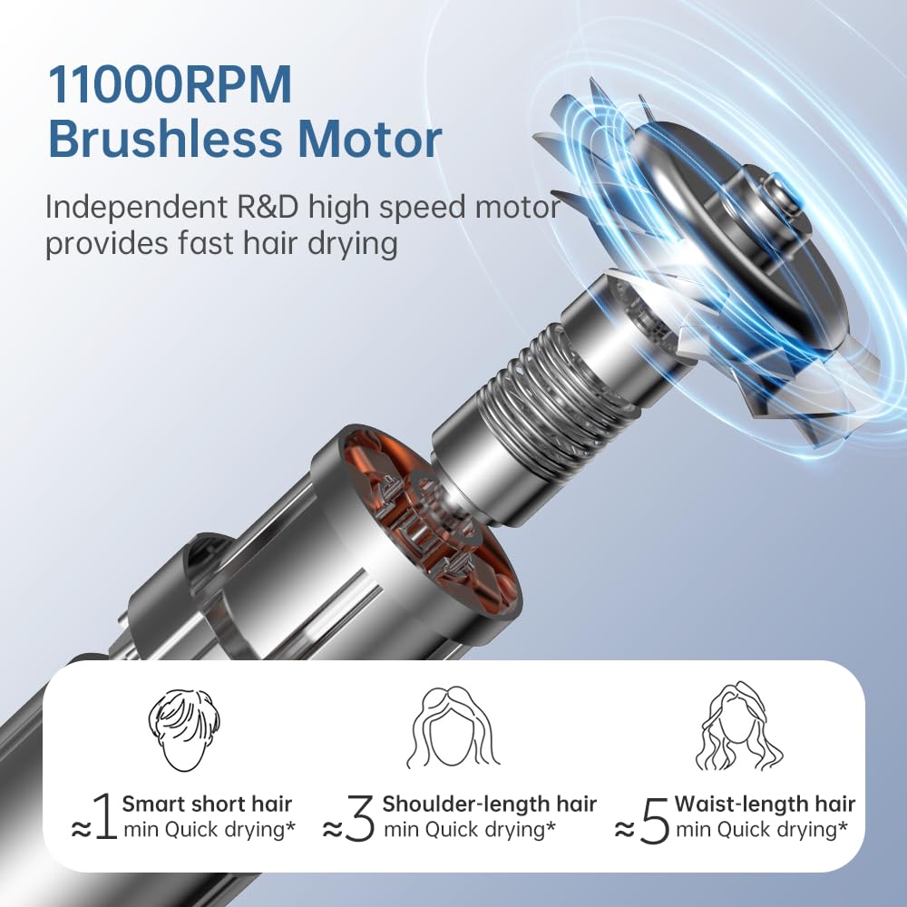 BOWEI magnetic concentrator nozzle focuses airflow for precision styling.