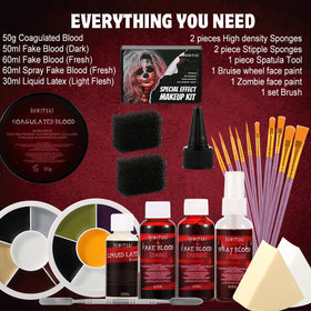 Bowitzki Pro SFX Kit dark fake blood for deep, realistic injury details.