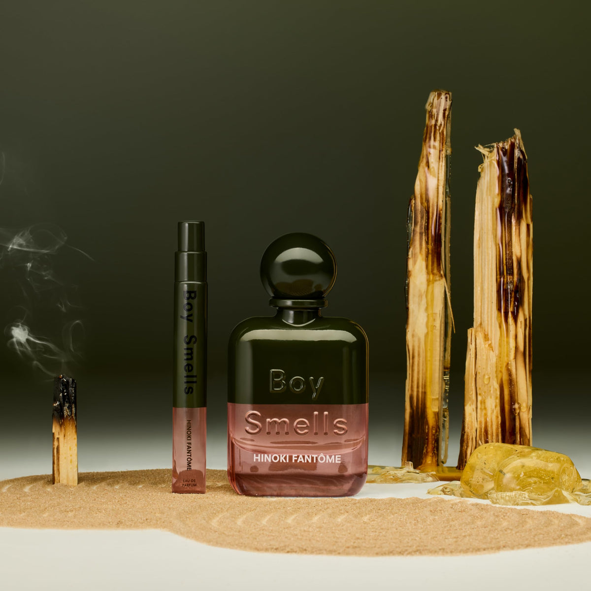 Hinoki Fantôme travel spray label view showing branding and notes
