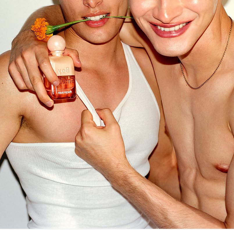 Boy Smells Peachy Oudy marigold note adds balance