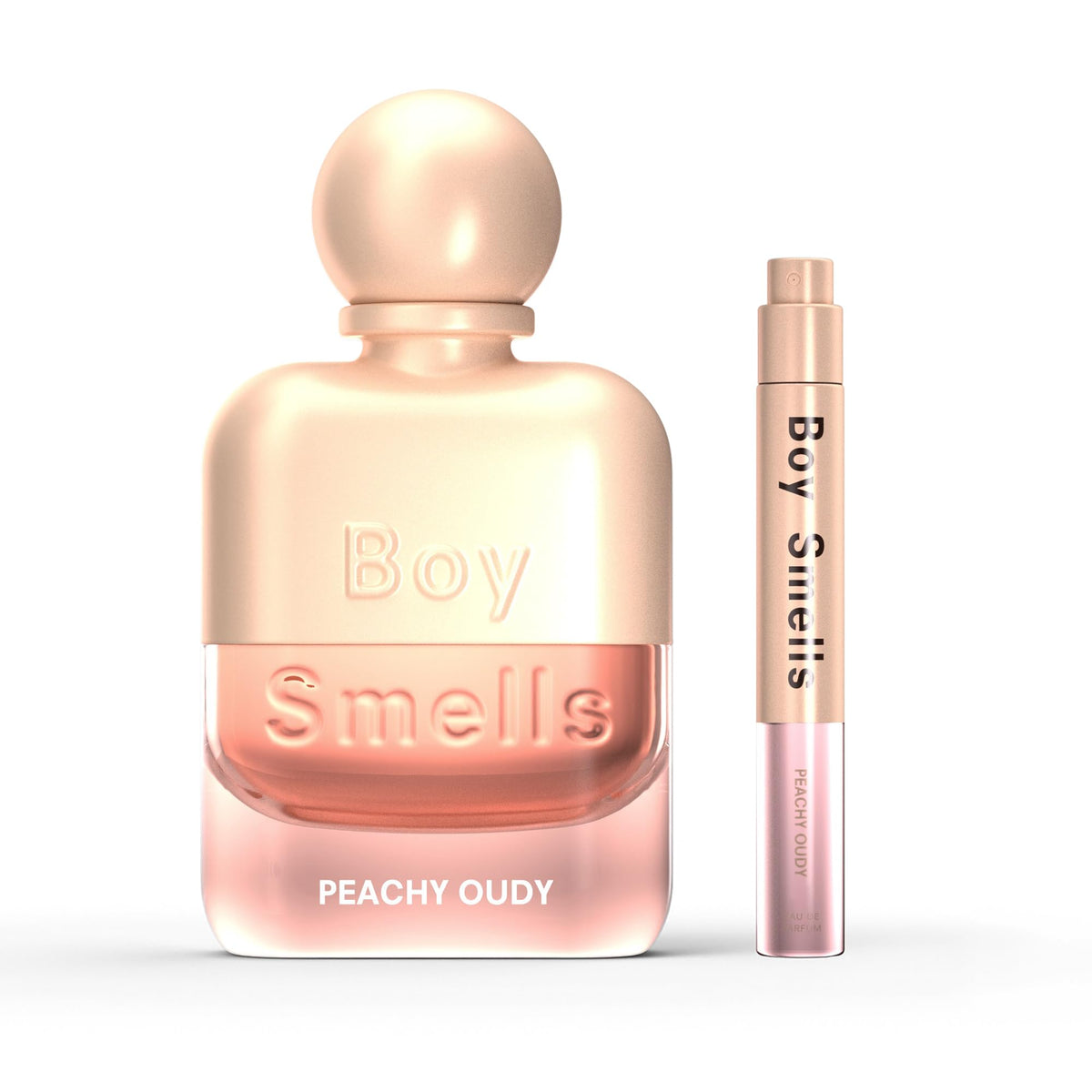 Boy Smells Peachy Oudy travel spray fits bags for quick refresh