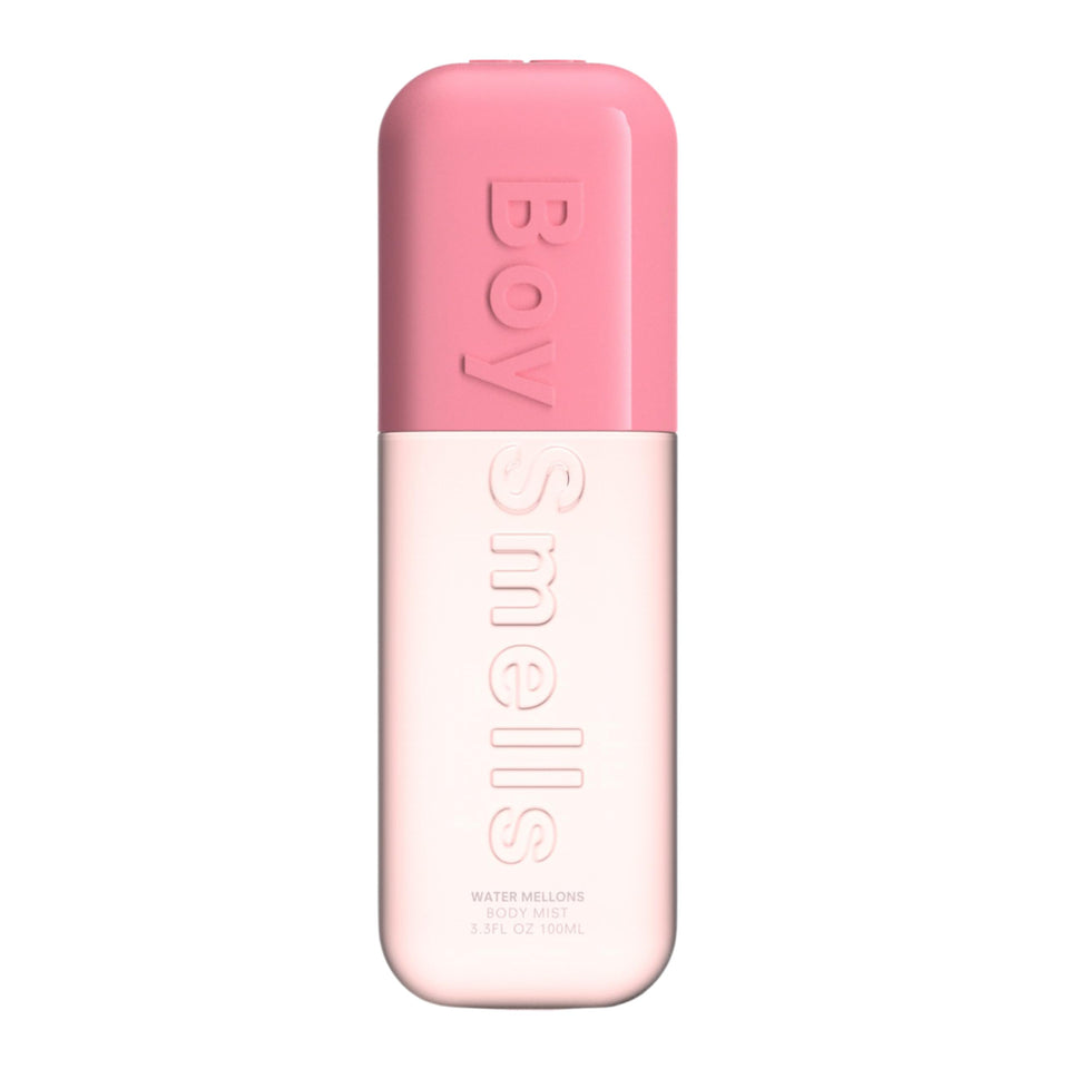 Boy Smells Water Melons bottle pour shot shows a refreshing summer vibe.