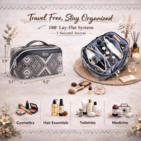 BOYATU 3-piece detachable pouches keep skincare and makeup neatly separated.