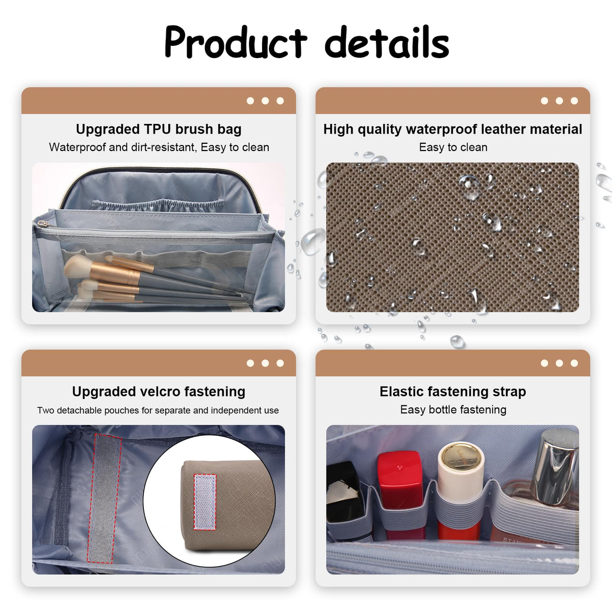 BOYATU A02 grey interior compartments keep items neatly separated.
