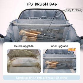 BOYATU A-06 blue travel bag includes two small pouches for skincare and minis.