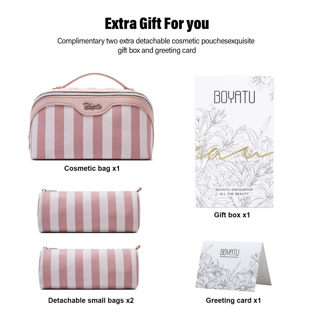 BOYATU large-capacity bag fits 230ml bottles and toiletries
