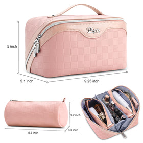 BOYATU travel makeup bag 180-degree opening for quick access to essentials.