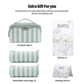 Three piece set includes two detachable pouches for BOYATU bag